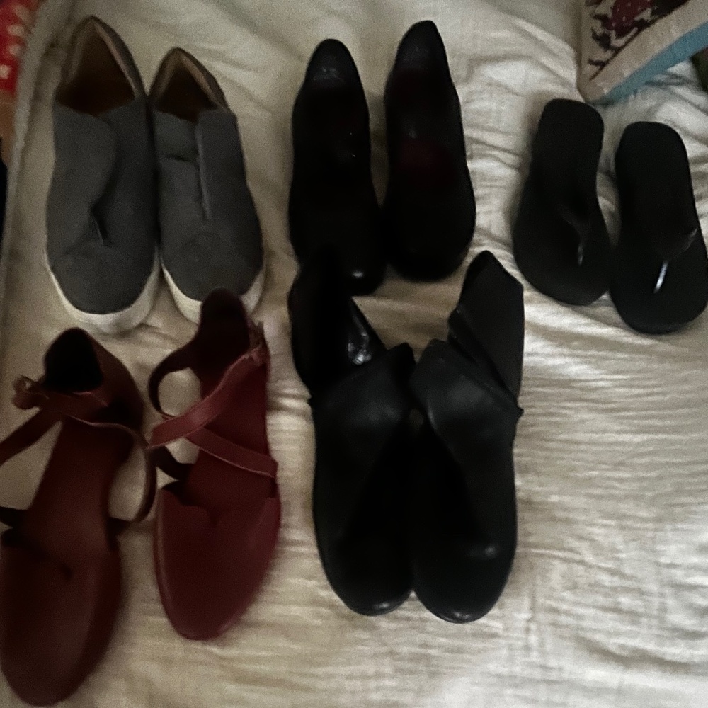 )Women's  size 12 (five  pairs) new or barely worn shoes.
